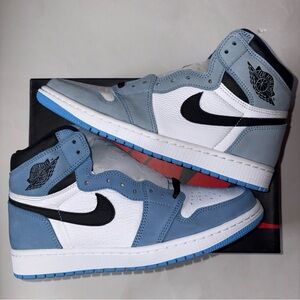 Nike Air Jordan 1 Retro OG High University Blue UNC Mens 9 575441-134 Faded READ